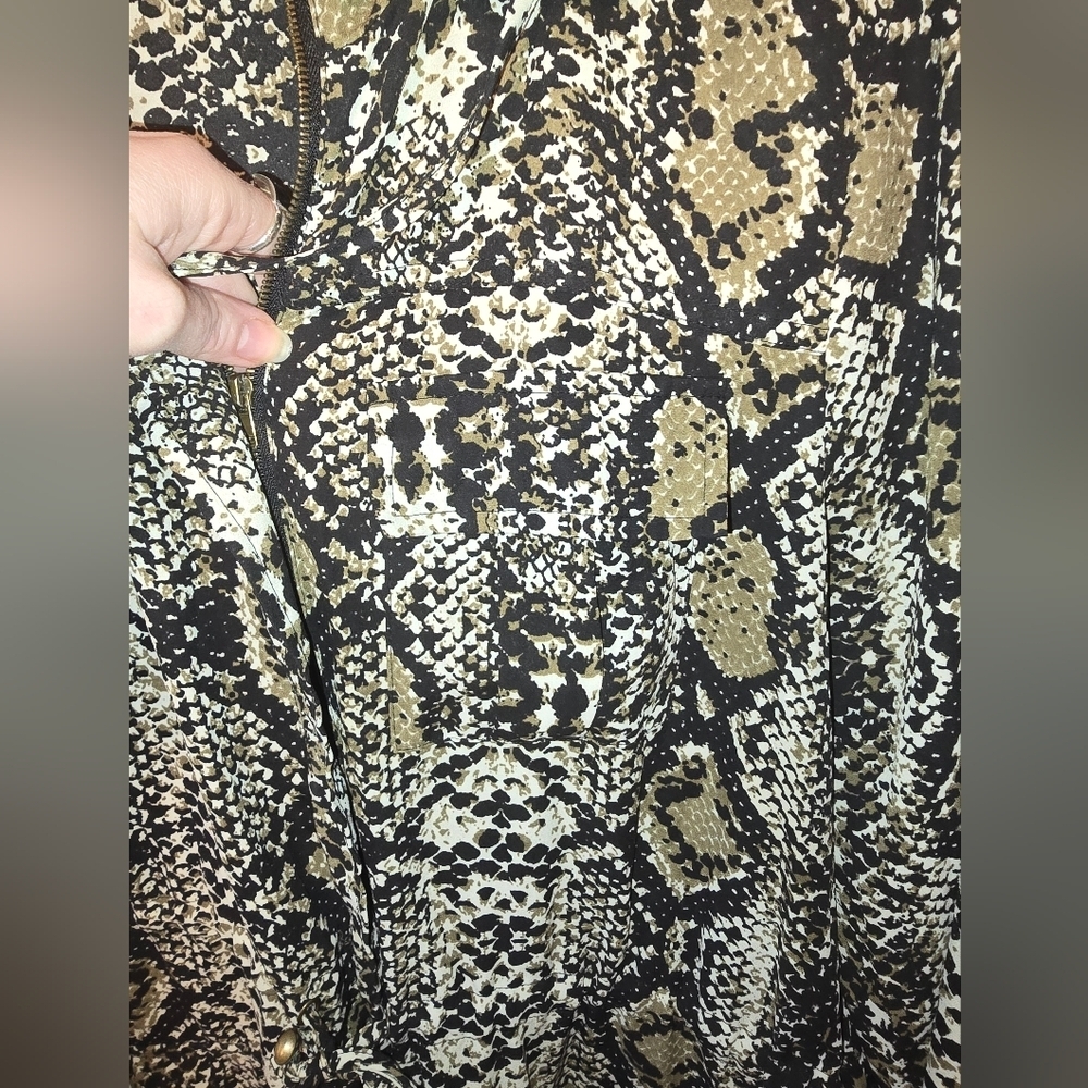 Daniel Rainn Snake Print Anorak Hooded Jacket Large - Picture 3 of 13